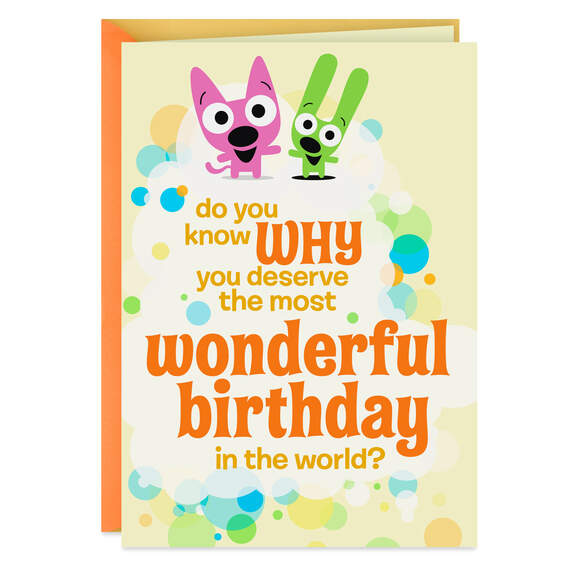 hoops&yoyo™ You are Wonderful Birthday Card With Sound, , large image number 1