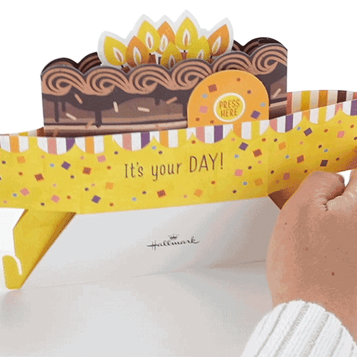 Chocolate Cake Musical 3D Pop-Up Birthday Card With Motion, 