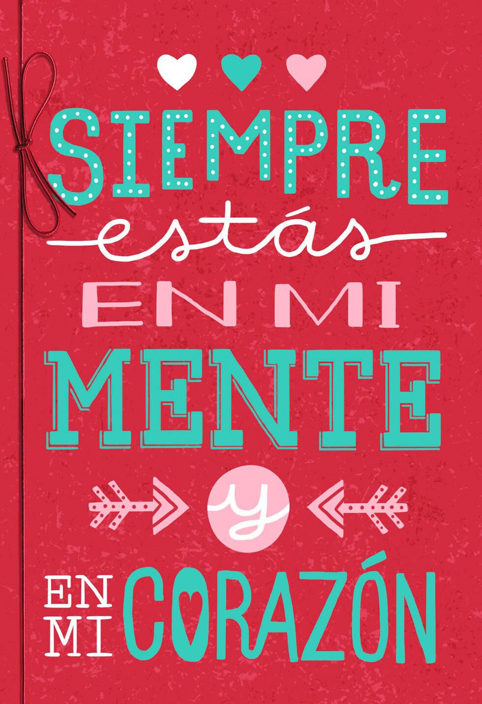 You're on My Mind Romantic Spanish-Language Valentine's Day Card