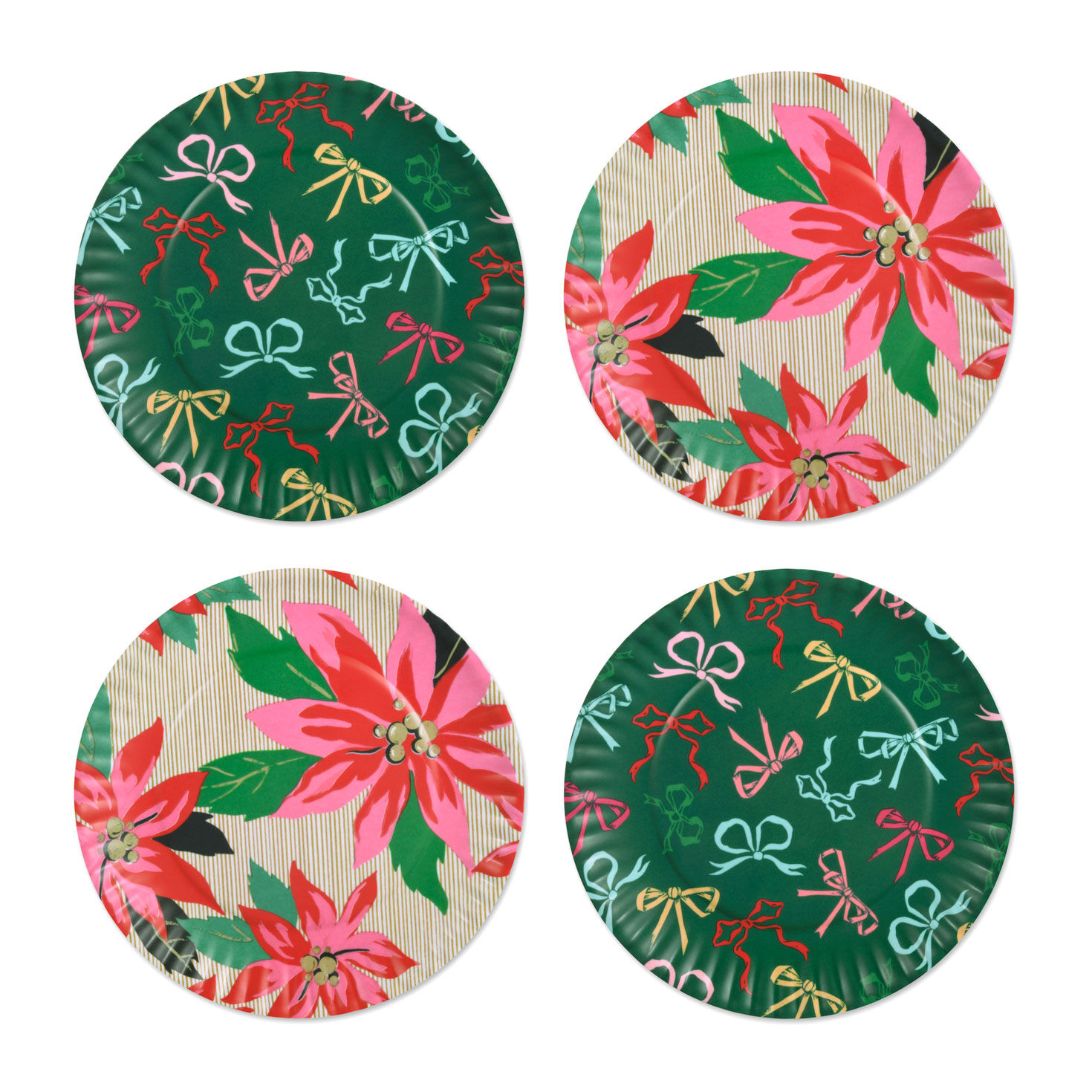 Lacey Chabert Collection Bow and Poinsettia Appetizer Plates, Set of 4 for only USD 25.99 | Hallmark
