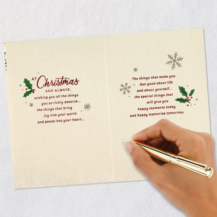 Cardinal on Snowy Branch Son Christmas Card Signing card image number 8