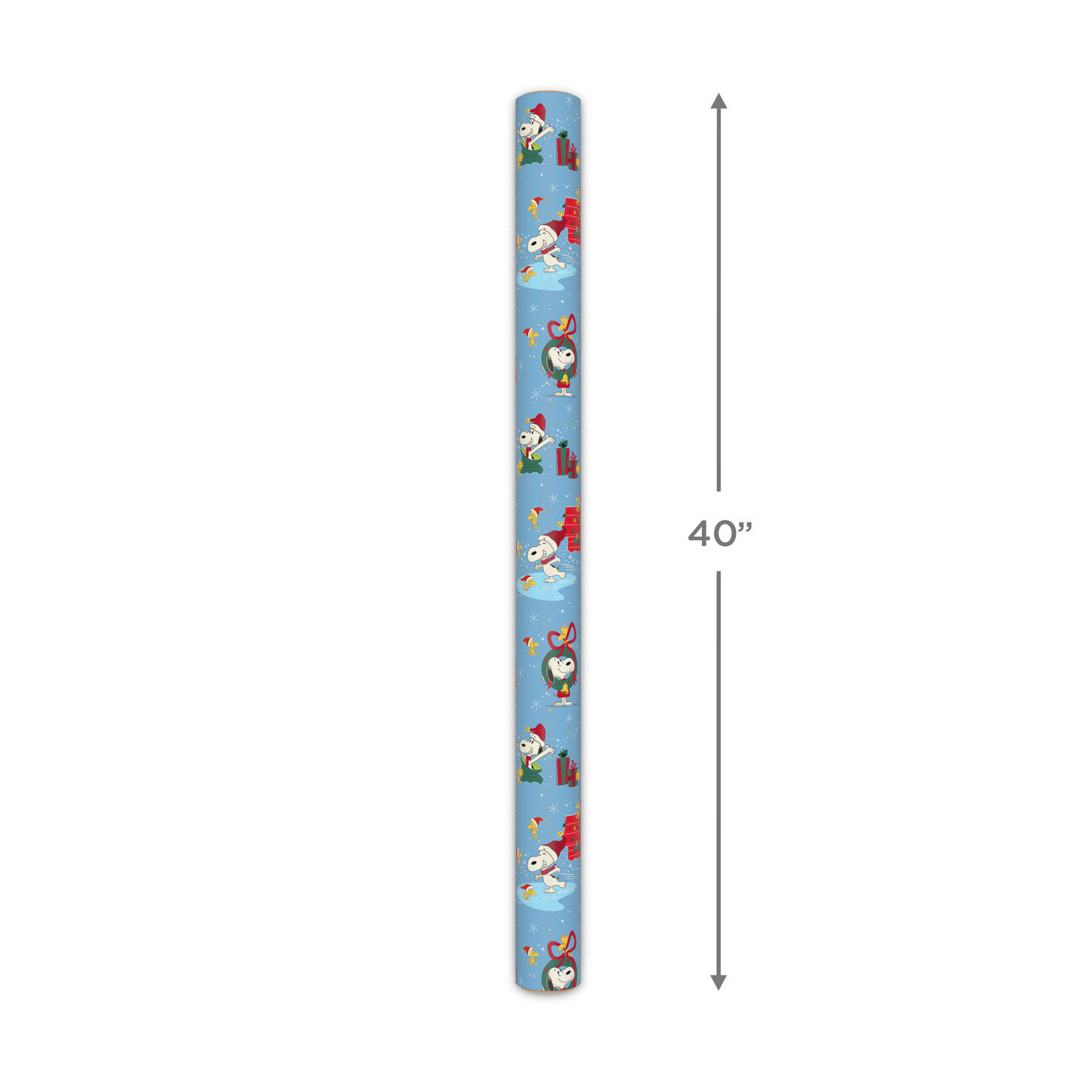 Peanuts® Snoopy and Woodstock on Blue Jumbo Christmas Wrapping Paper ...