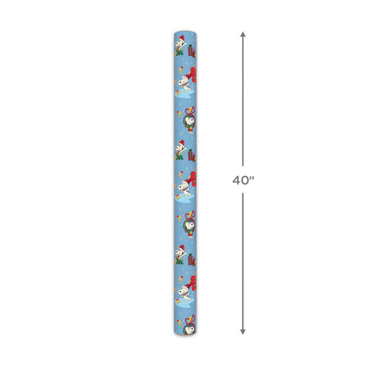 Peanuts® Snoopy and Woodstock on Blue Jumbo Christmas Wrapping Paper Roll, 70 sq. ft., , large image number 5