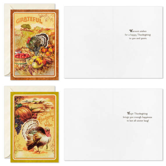Vintage Art Assorted Boxed Thanksgiving Notes, Pack of 36, , large image number 3