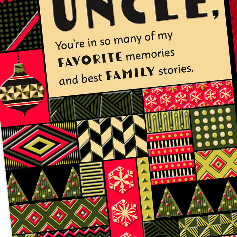 Festive Patterns Christmas Card for Uncle Card Front Detail image number 4