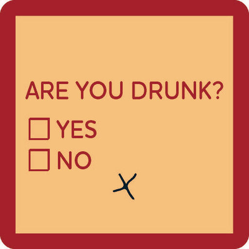 Drinks on Me Are You Drunk Funny Coaster, 