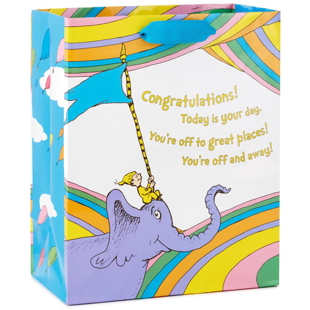 dr seuss oh the places you ll go medium gift bag 9 5 gift bags