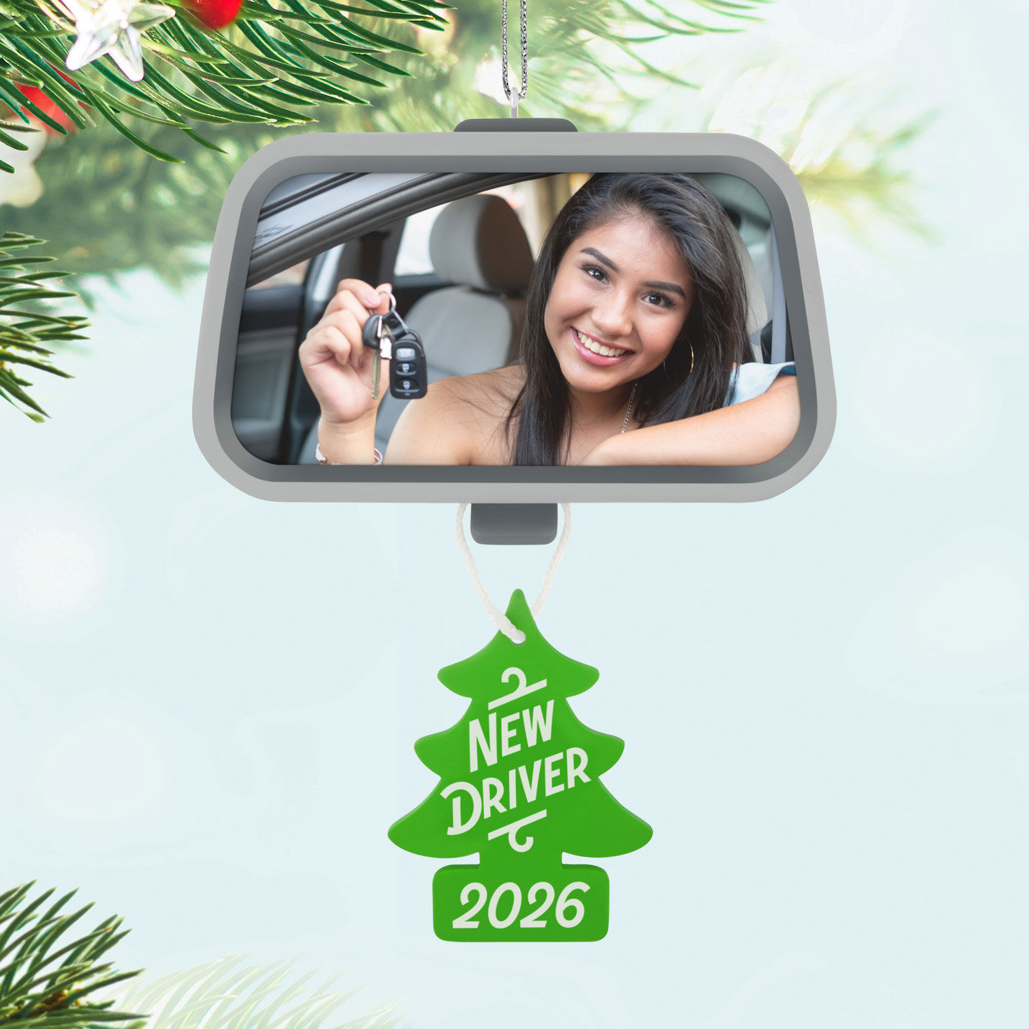 New Driver Car Mirror Photo Frame Keepsake Ornament Hanging on tree image number 2