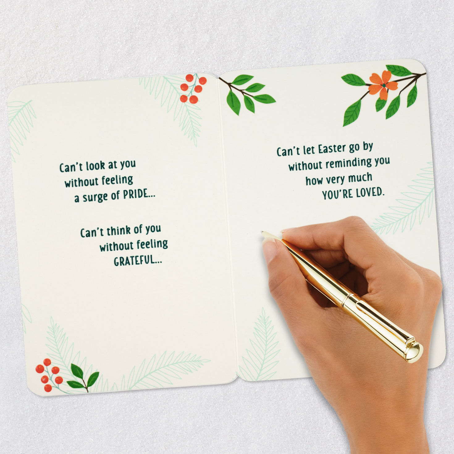 Modern Bird on Branch Easter Card for Son Signing card image number 7