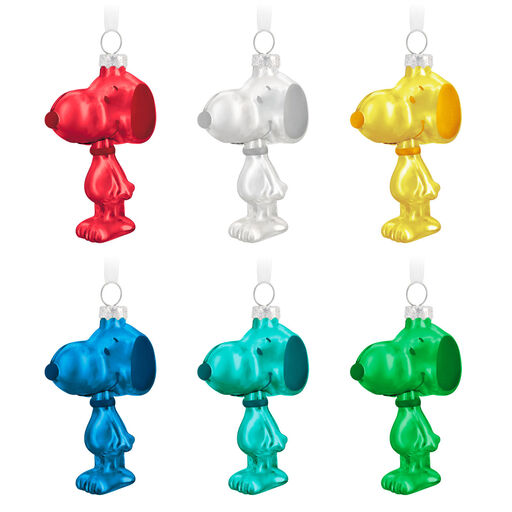 The Peanuts® Gang Snoopy Glass Ornaments, Set of 6, 