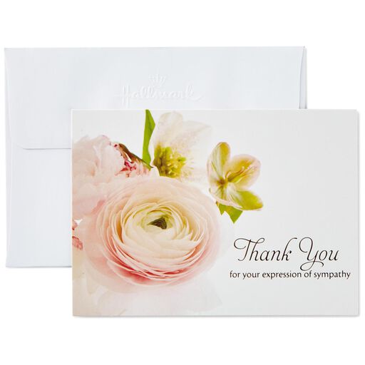 Flower Bouquet Funeral Thank You Notes, Box of 20, 