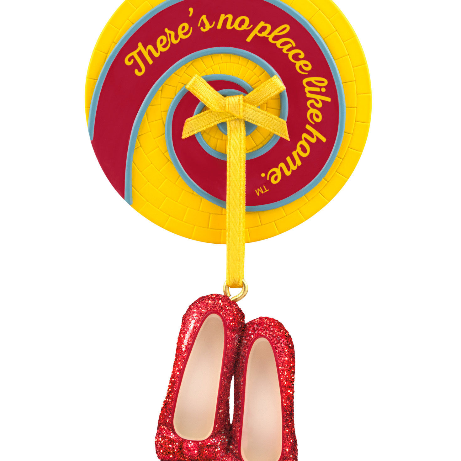 Red Shoes Yellow Brick Circle Keepsake Ornament closeup view image number 5