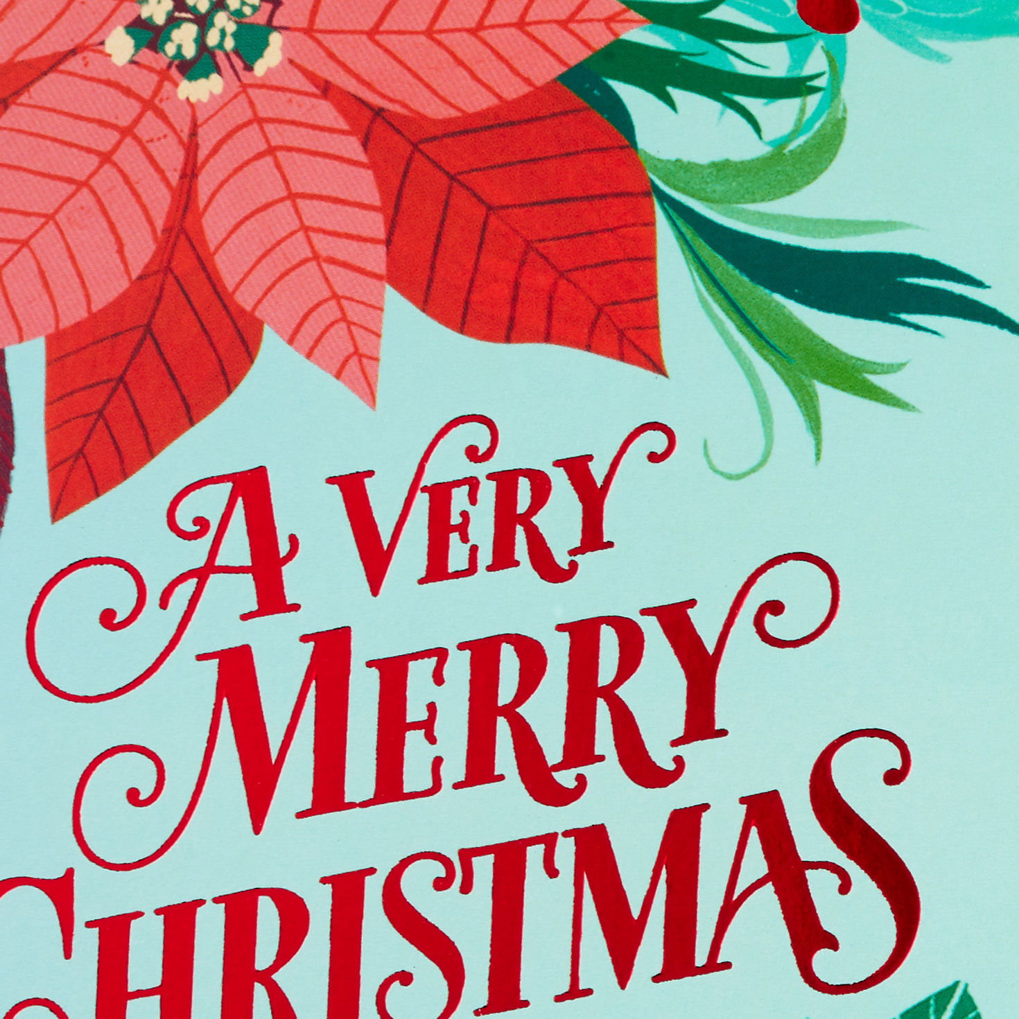 Red Flowers on Blue Money Holder Christmas Cards Cover Detail image number 5