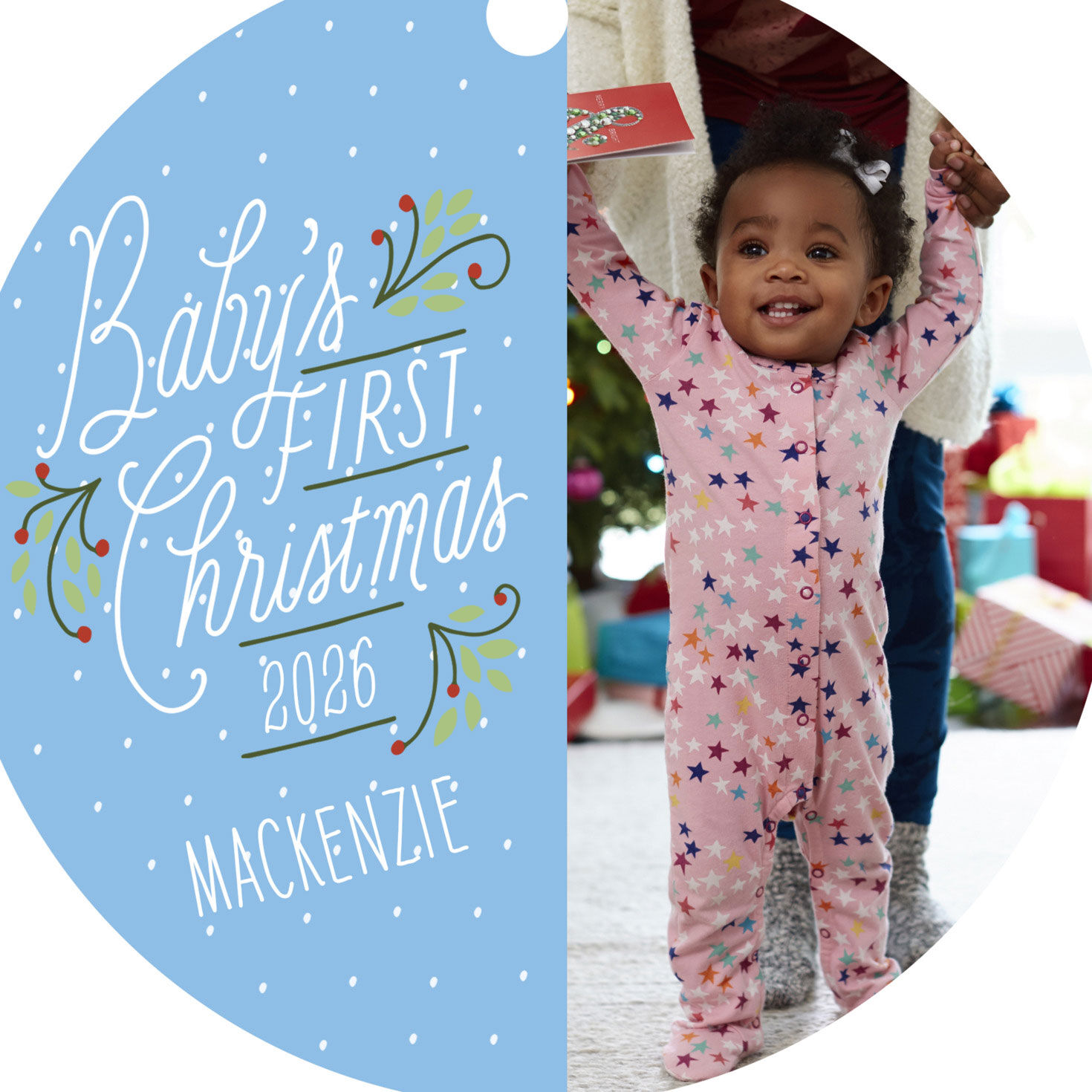 Round Baby's 1st Personalized Ornament  image number 5
