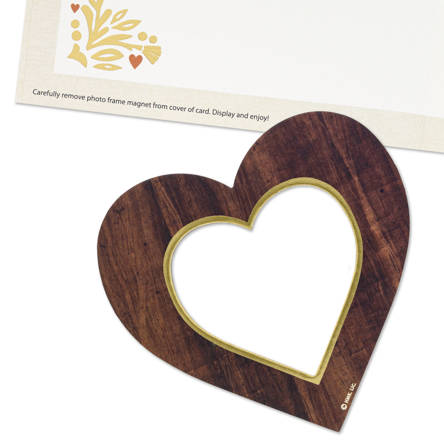 Wooden Heart Photo Frame Magnet Anniversary Card Card attchment detail image number 6