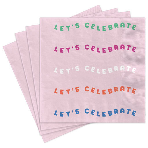 “Let's Celebrate” Cocktail Napkins, Set of 16, 