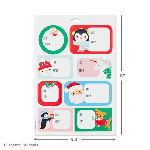Family Fun Christmas Gift Tag Stickers, Pack of 96, 