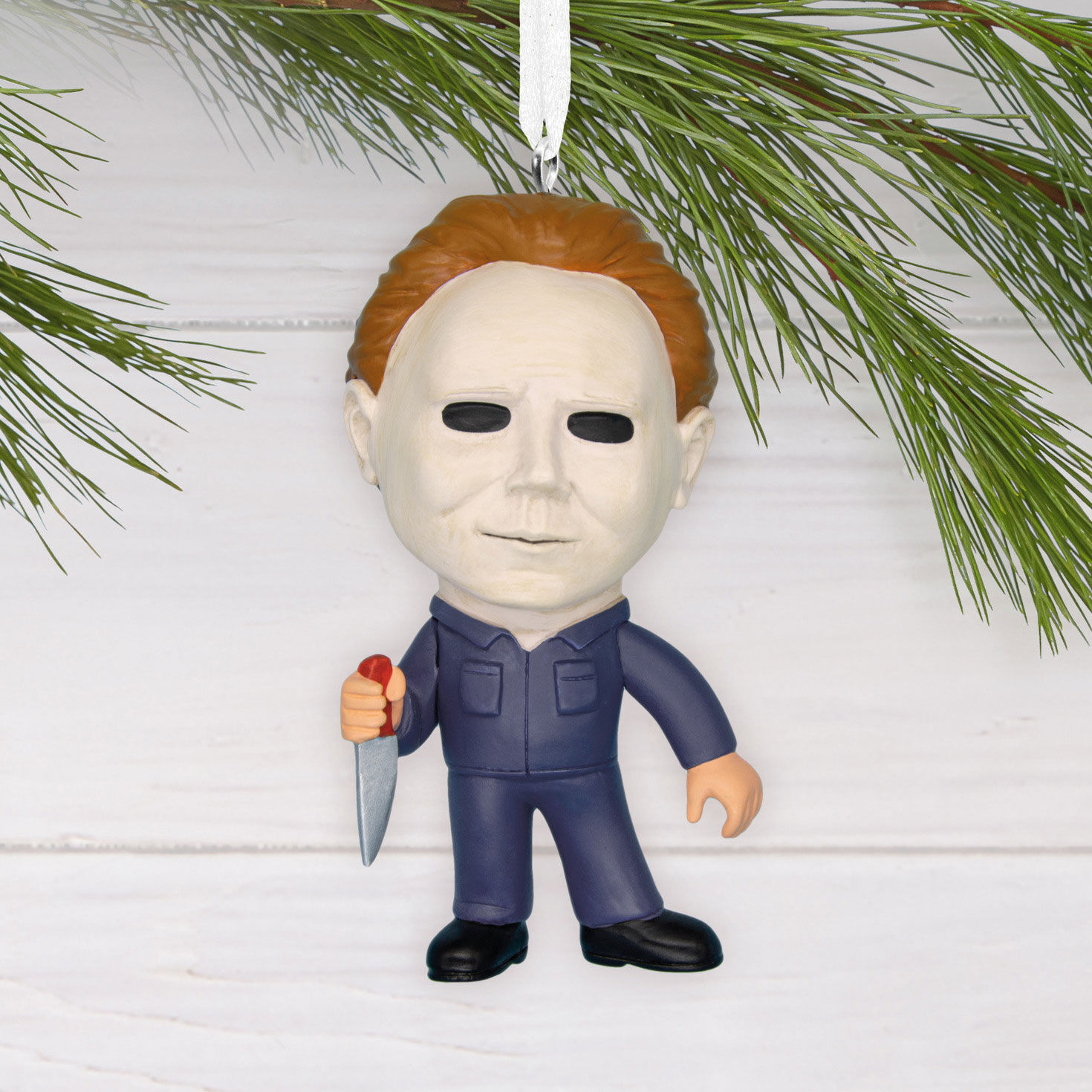 Halloween Michael Myers Christmas Ornament hanging on tree image number 2