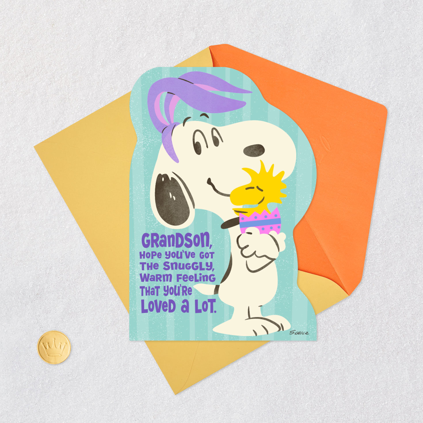 Peanuts&reg; Snoopy Hugging Woodstock Easter Card for Grandson, , large image number 5