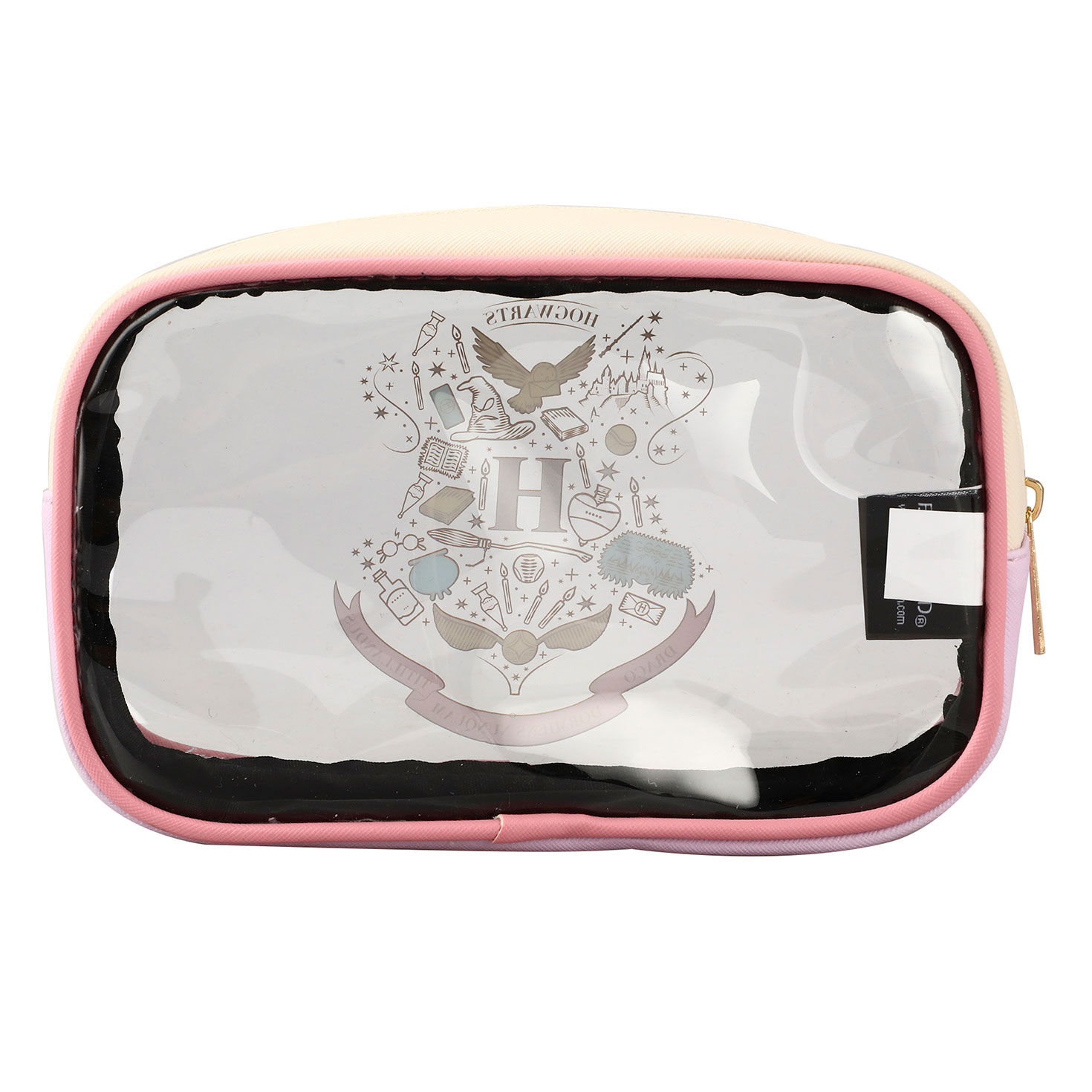 Hogwarts Clear Cosmetic Bag With 2 Zip Pouches back image number 4