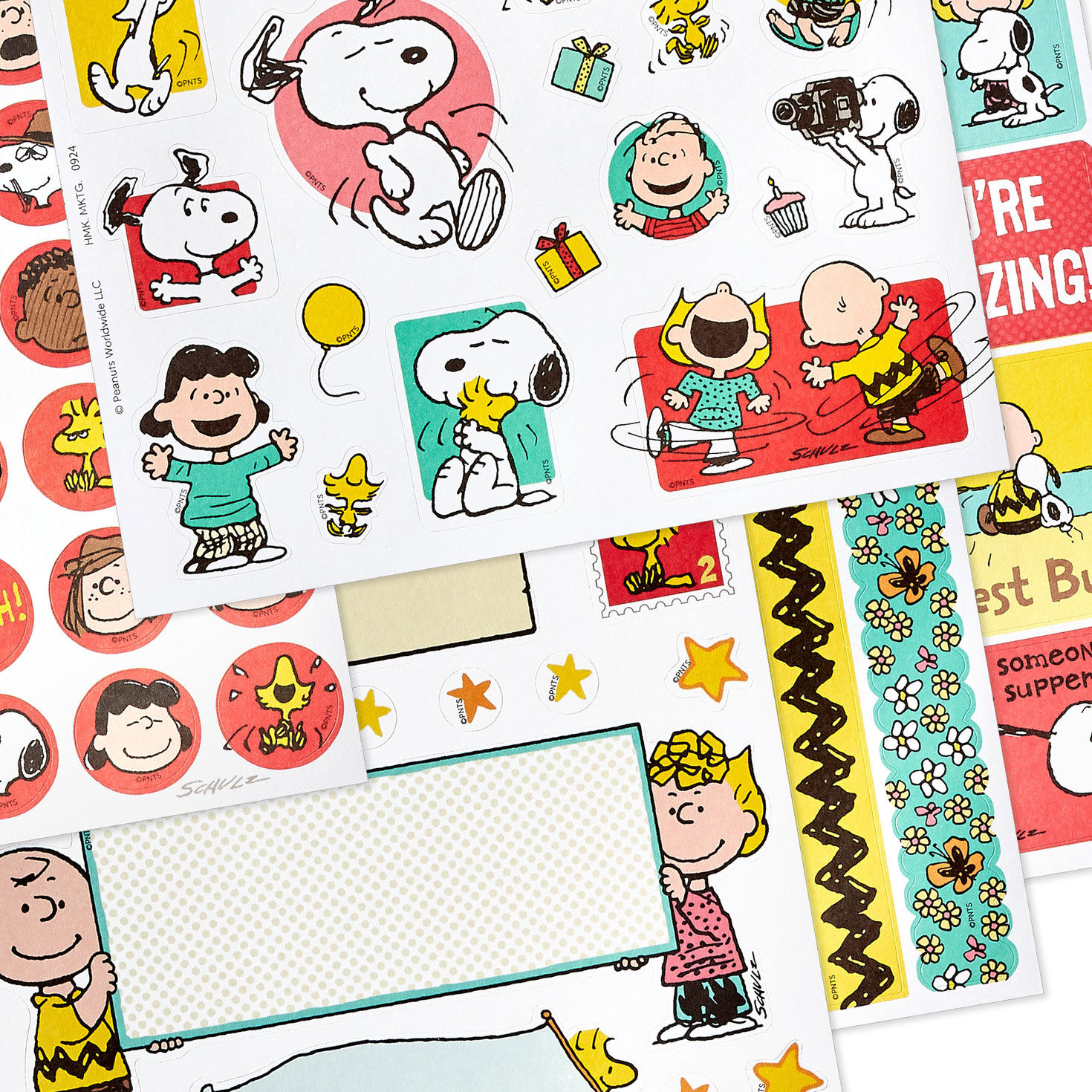 Peanuts and Snoopy Arts and Crafts Sticker Book closeup view image number 4