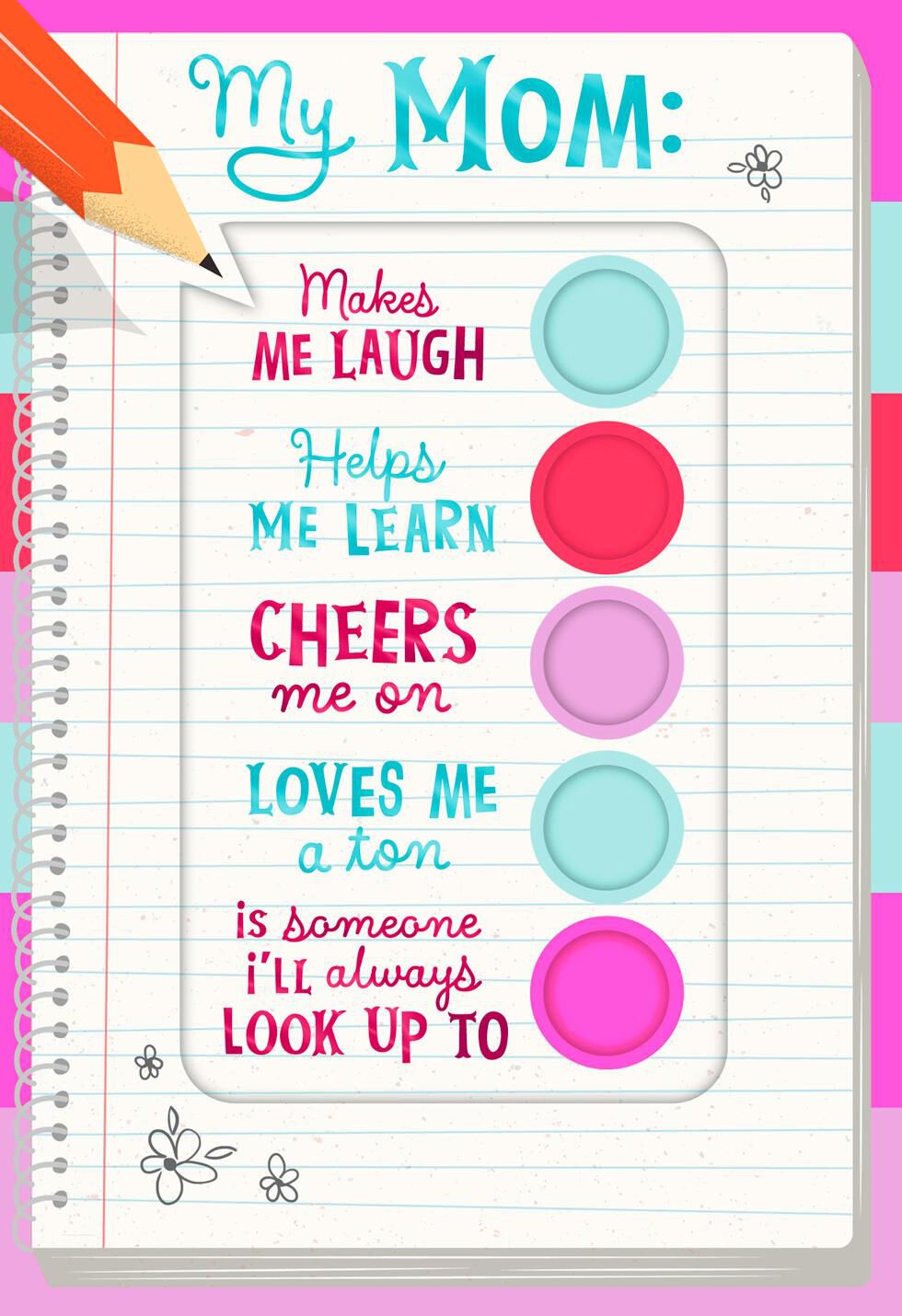 Checklist for Mom Mother's Day Card