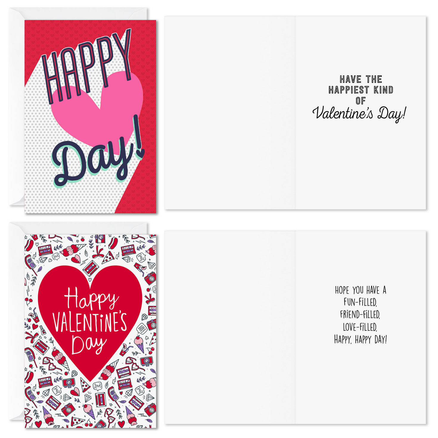 Fun Icons and Doodles Kids Valentine's Day Card Pack Card Front with Sentiment image number 2