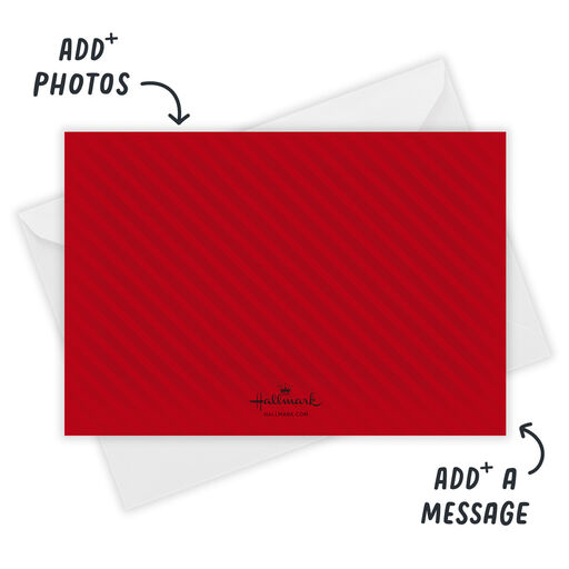 Candy Cane Stripe Flat Christmas Photo Card, 