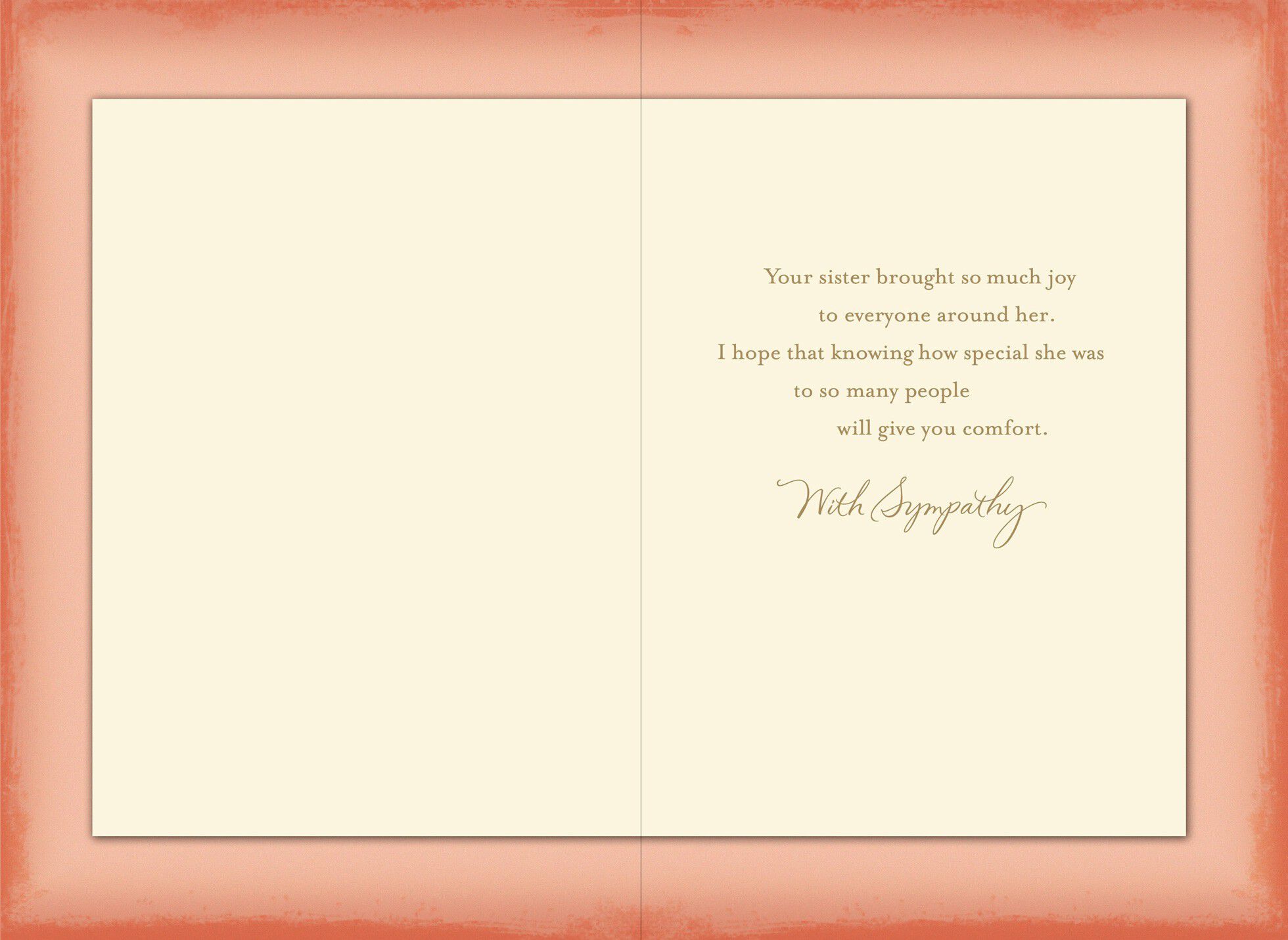 Pink Flowers Loss of a Sister Sympathy Card