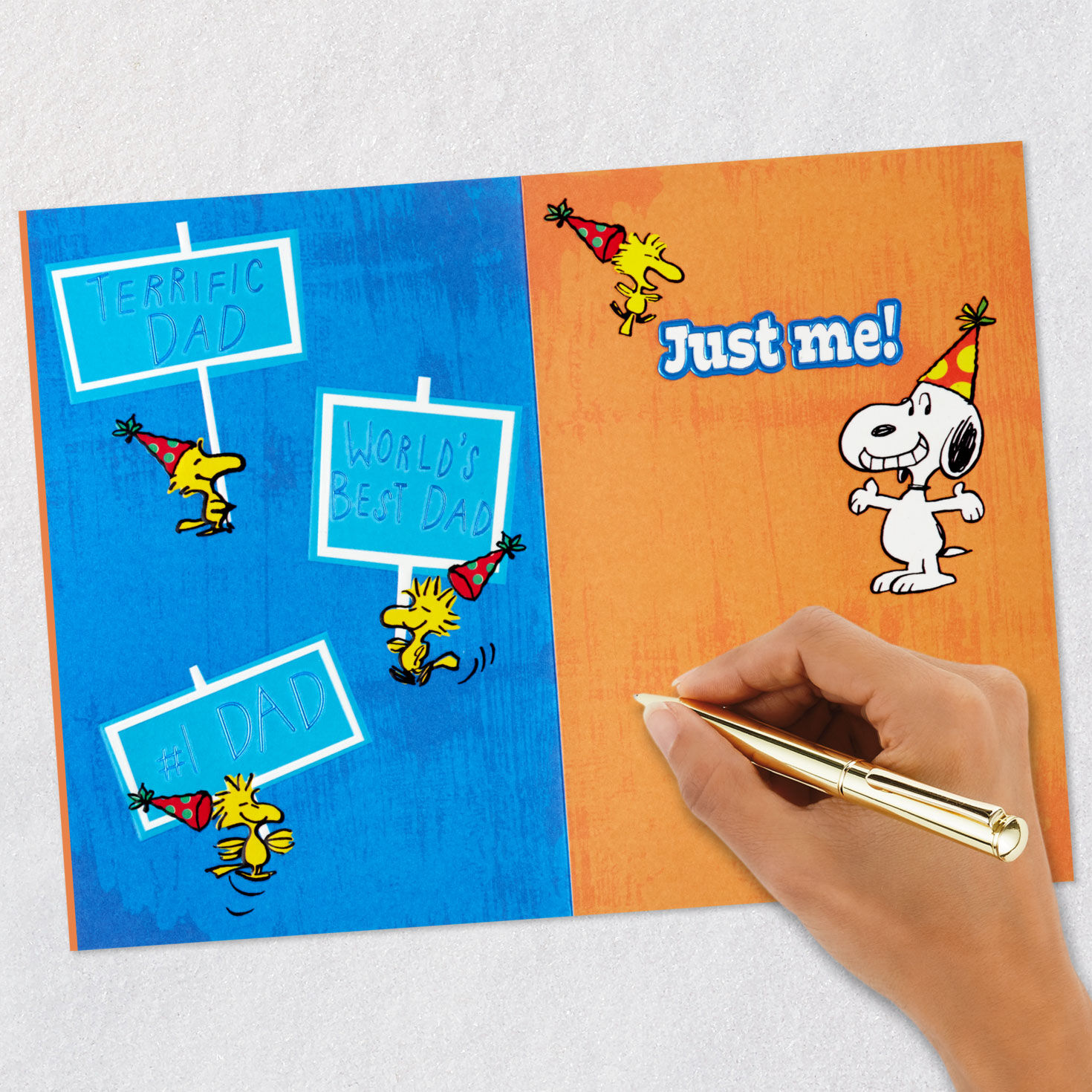 Peanuts Snoopy & Woodstock Best Dad Funny Birthday Card Signing card image number 6