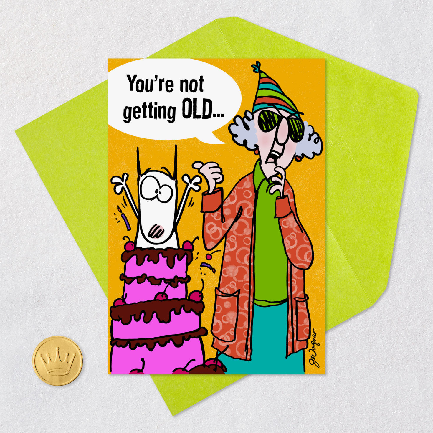 You're Not Getting Old Funny Birthday Card Card Front with Envelope and Gold Seal image number 5