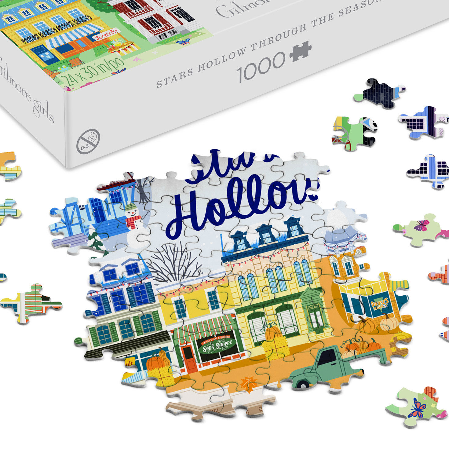Gilmore Girls Stars Hollow 1000-Piece Puzzle closeup view image number 3