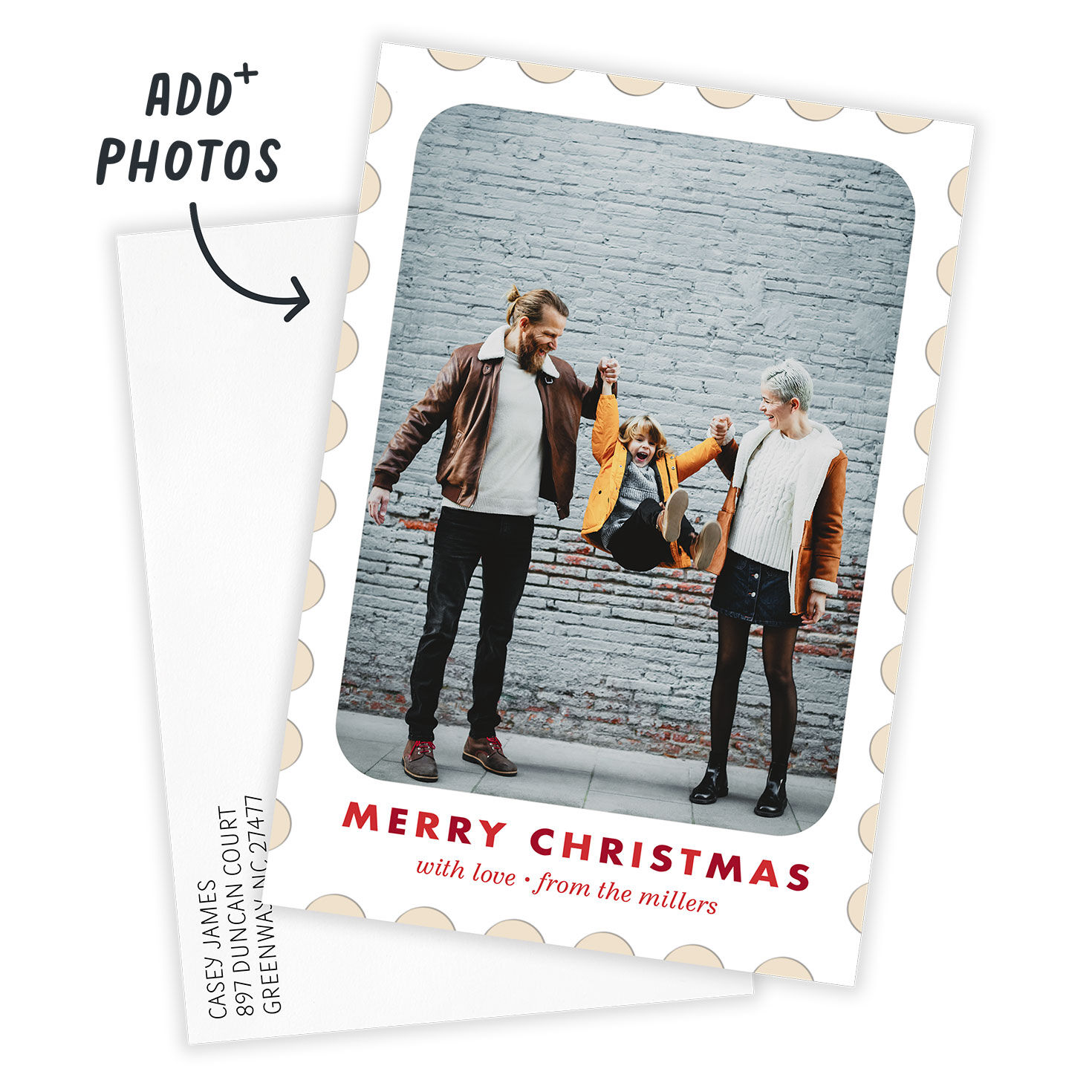 Postage Stamp Flat Christmas Photo Card, , large image number 2