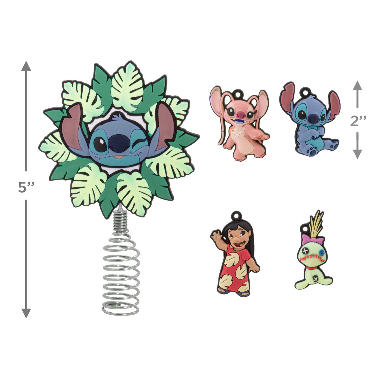 Mini Disney Stitch Hallmark Tree Topper and Ornaments, Set of 5, , large image number 3