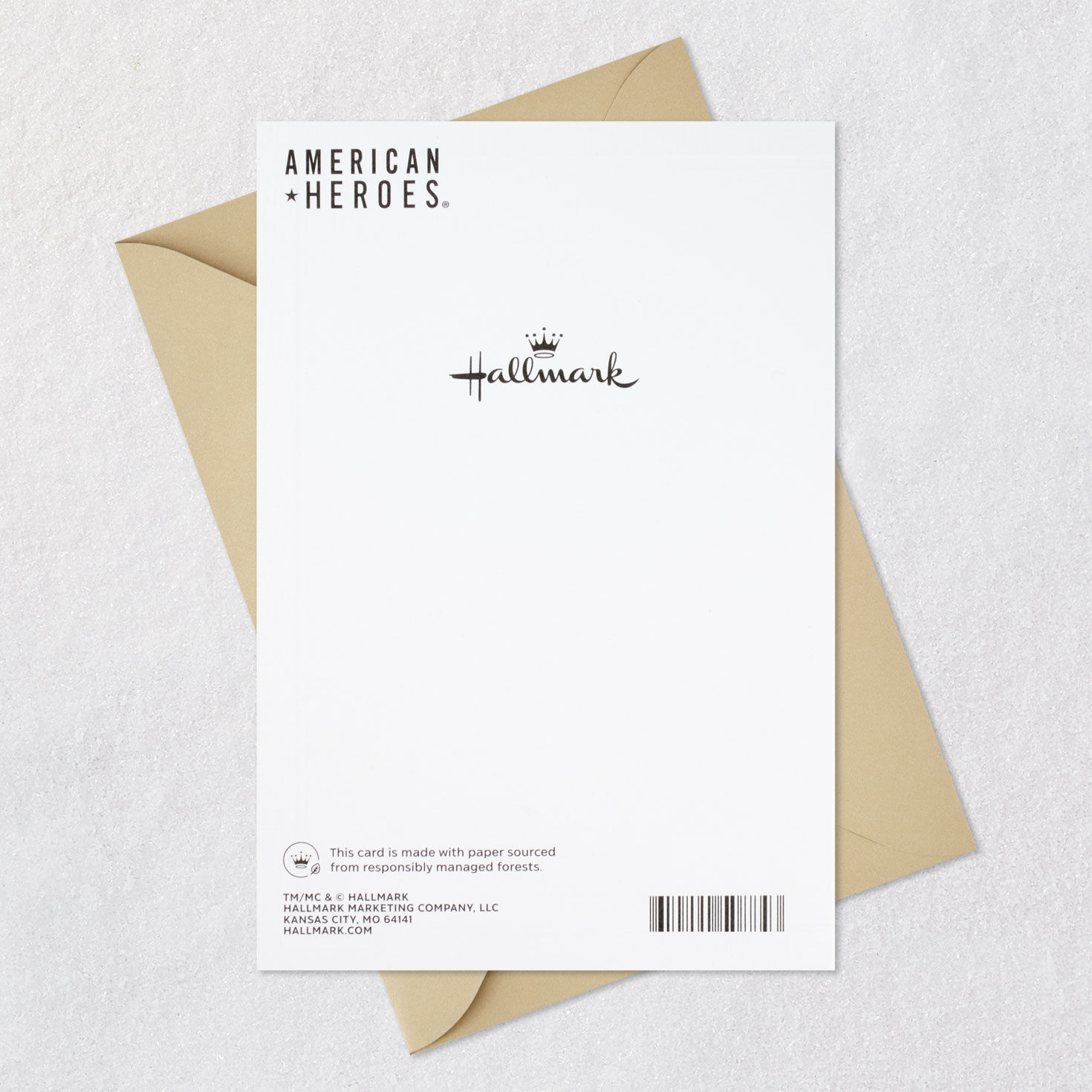 American Flag Military Appreciation Card Card Back with Envelope image number 7