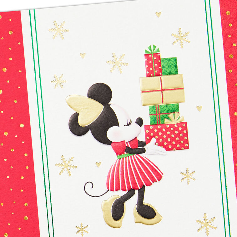 Disney Minnie Mouse With Gifts Daughter Christmas Card Card Front Detail image number 4