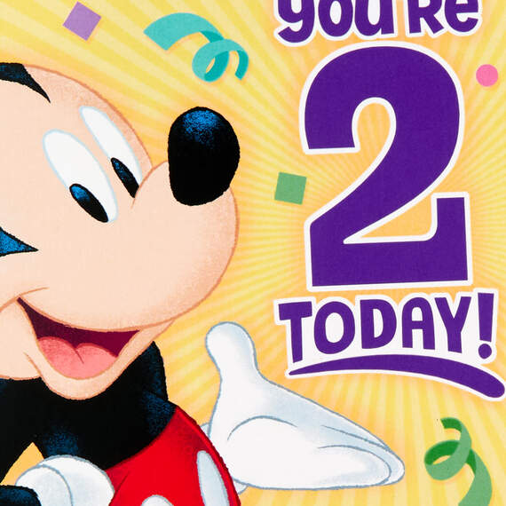 Disney Mickey Mouse Musical 2nd Birthday Card With Light, , large image number 4