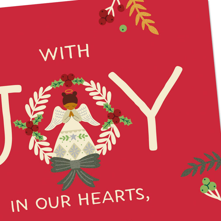 Black Angel and Ornaments Christmas Cards Pack Cover Detail image number 3