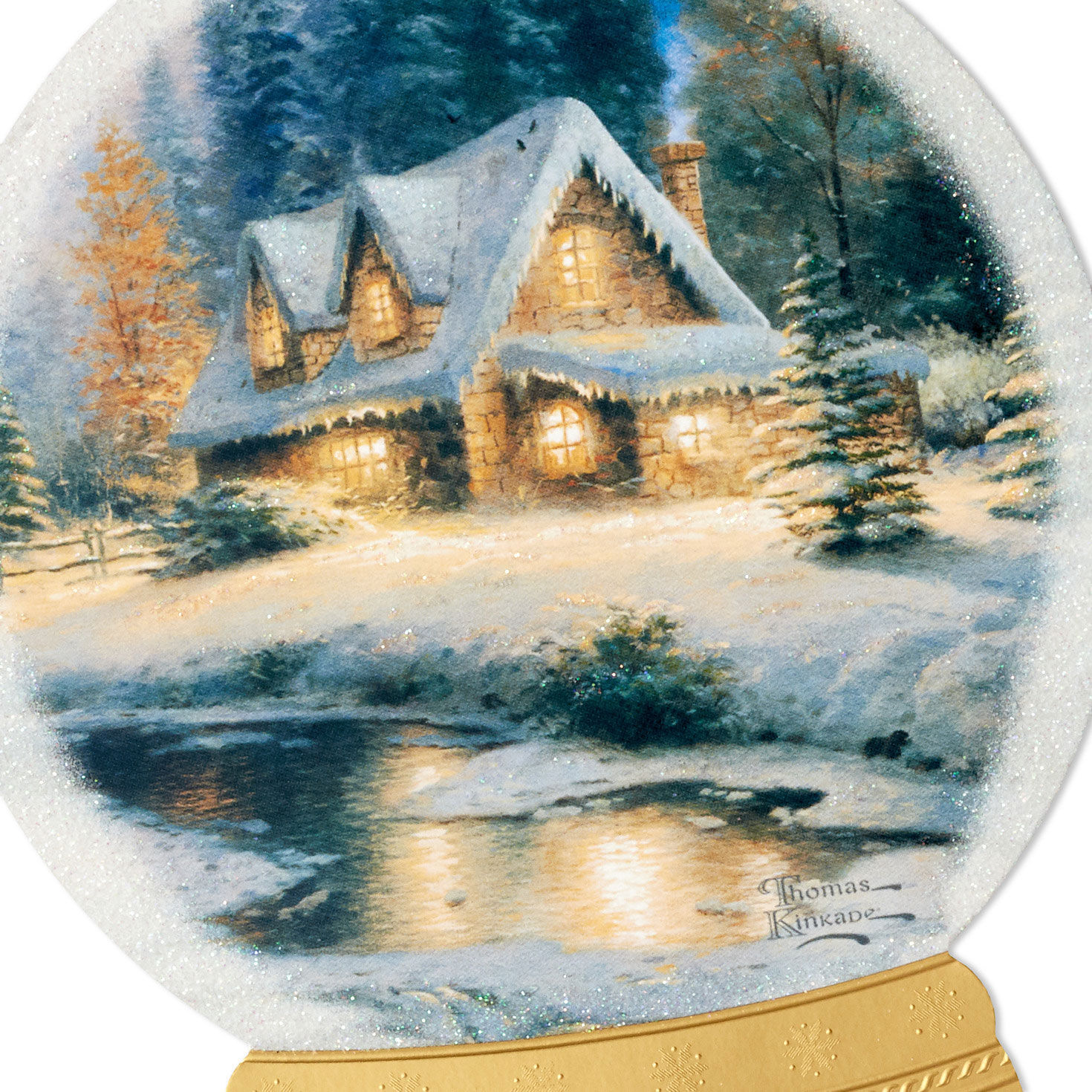 Thomas Kinkade Cottage in Snow Globe Boxed Christmas Cards, Pack of 12, , large image number 5