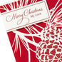 Sparkly Red and White Pine Cones Romantic Christmas Card Card Front Detail image number 5