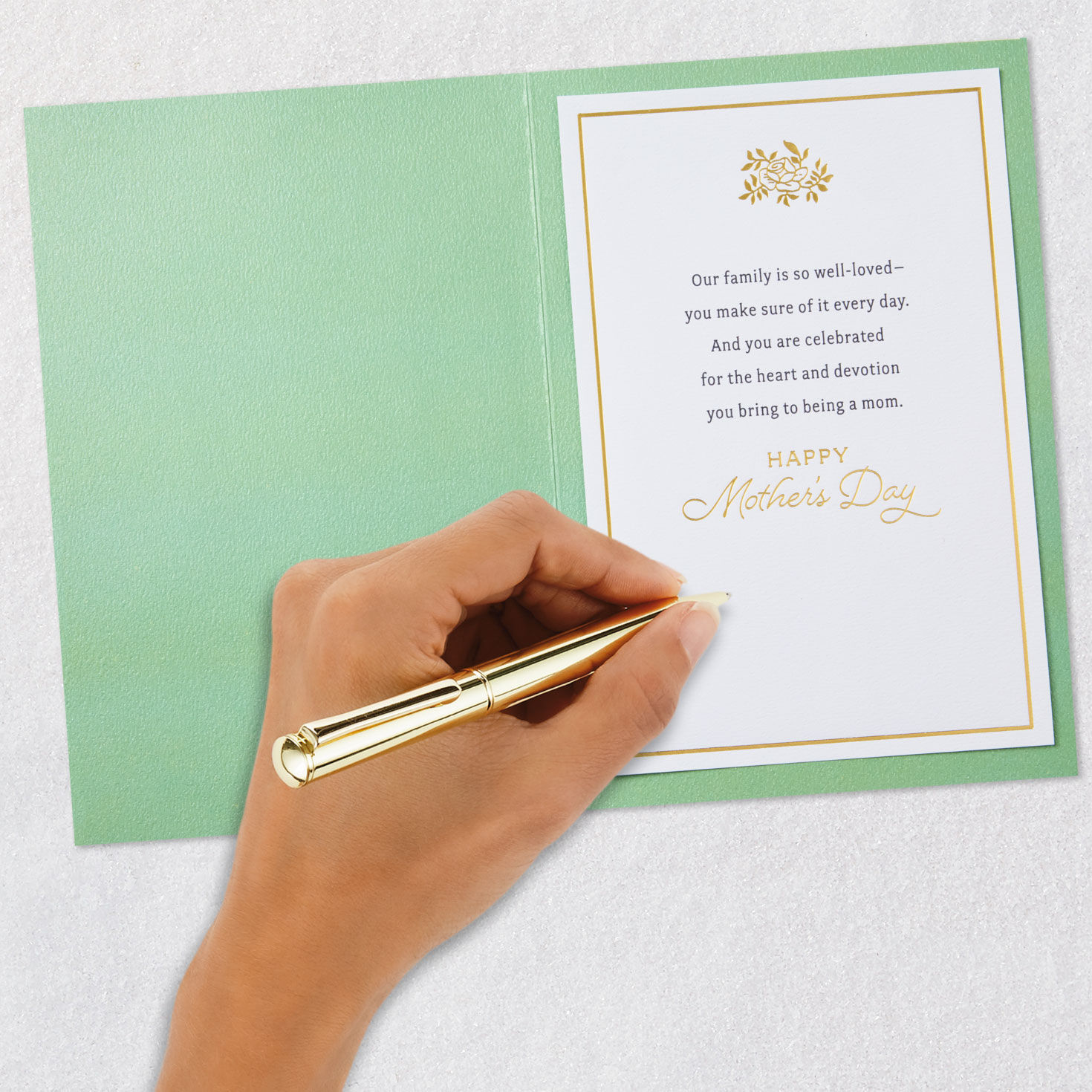 Floral Placard and Vines Mom Mother's Day Card Signing card image number 6