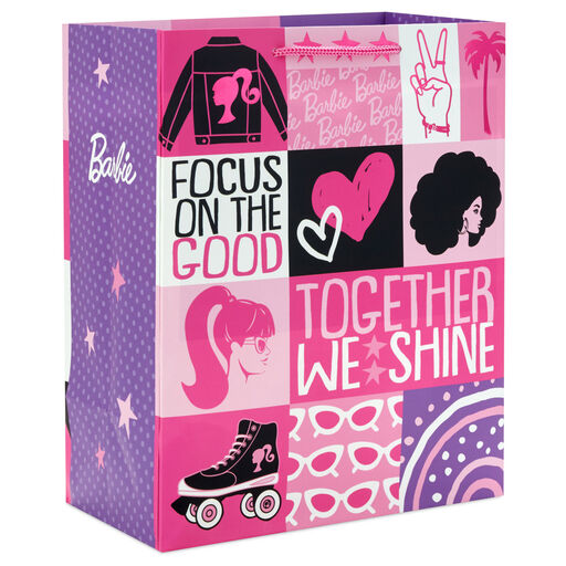 9.6" Barbie™ Graphics on Pink Medium Gift Bag, 