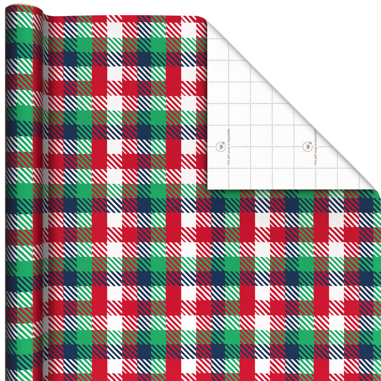 Bold Woven Plaid Wrapping Paper Roll, 35 sq. ft.