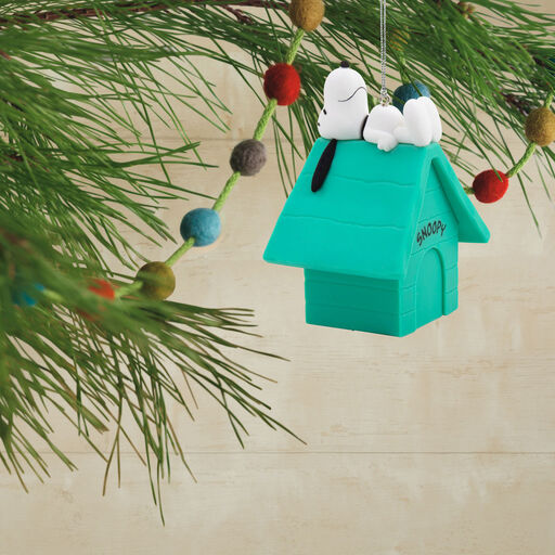 Peanuts® Snoopy on Turquoise Doghouse Hallmark Ornament, 