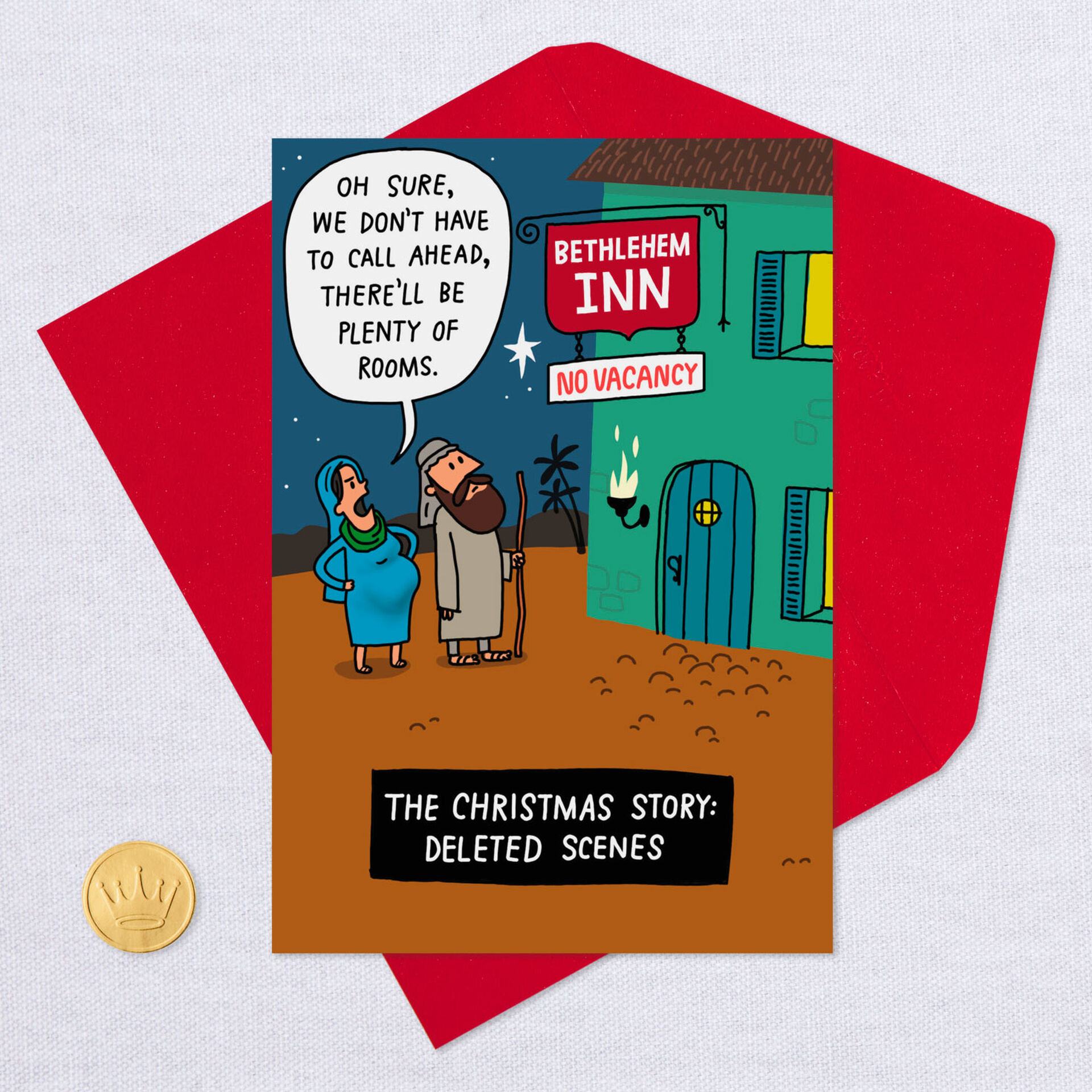 No Room At The Inn Funny Christmas Card Greeting Cards Hallmark
