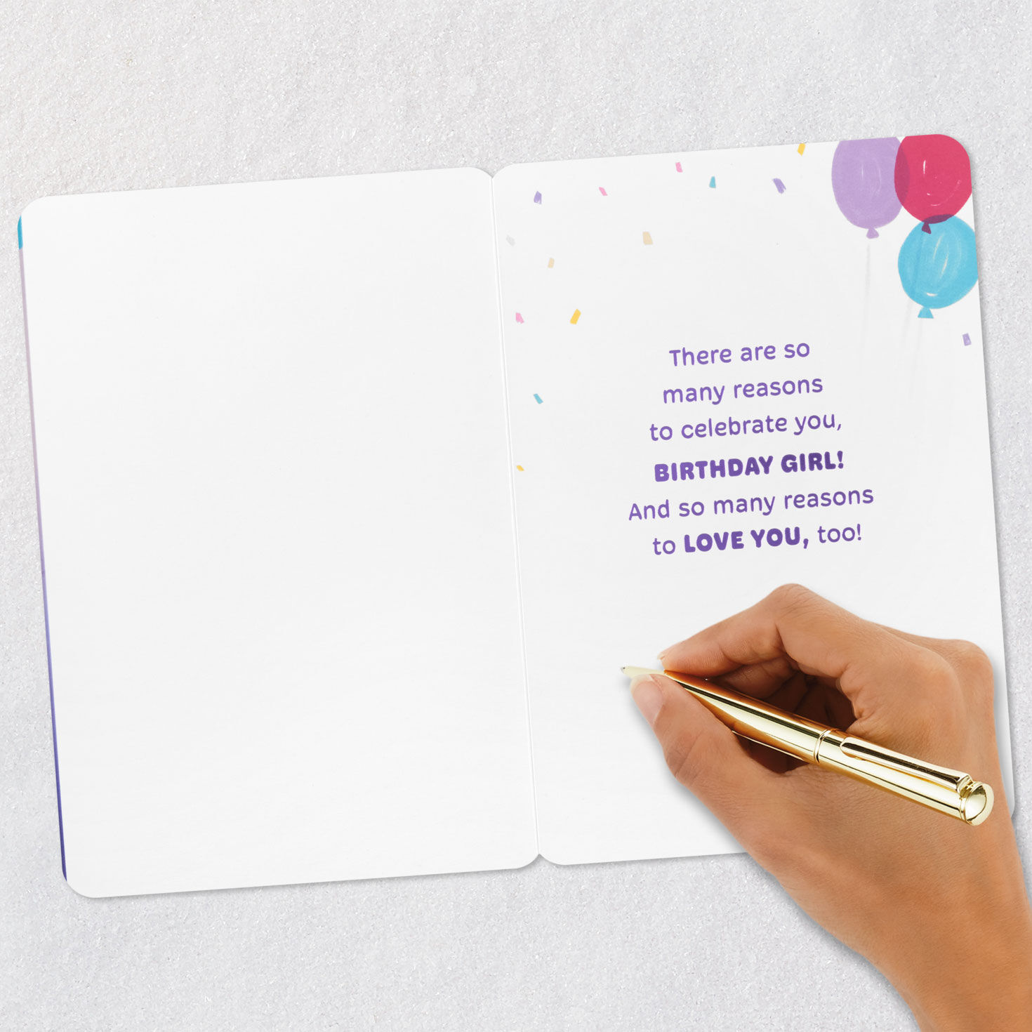 Dog With Balloons 3rd Birthday Card for Girls Signing card image number 7