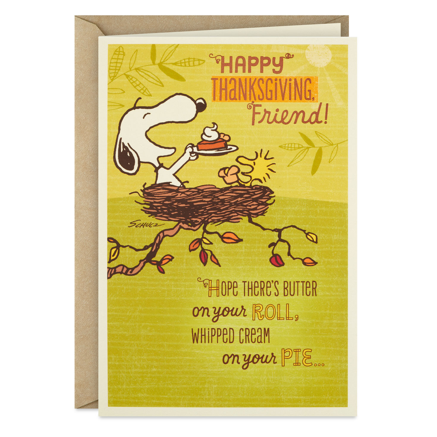 Peanuts® Snoopy and Woodstock Smile Thanksgiving Card for Friend for only USD 2.00 | Hallmark