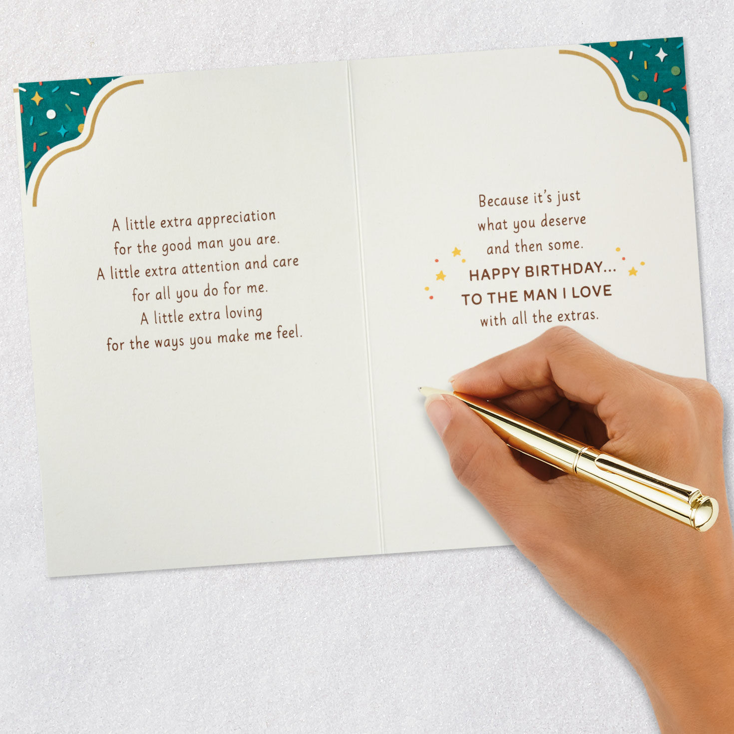 A Little Extra for the Man I Love Romantic Birthday Card for Him, , large image number 7