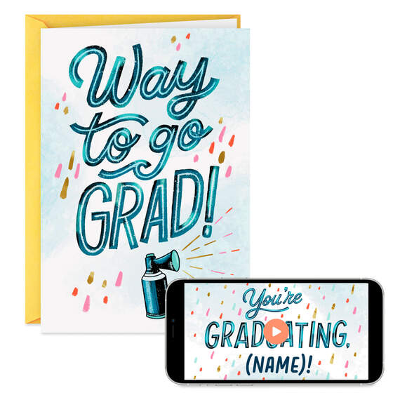 Way to Go, Grad Video Greeting Graduation Card, , large image number 1
