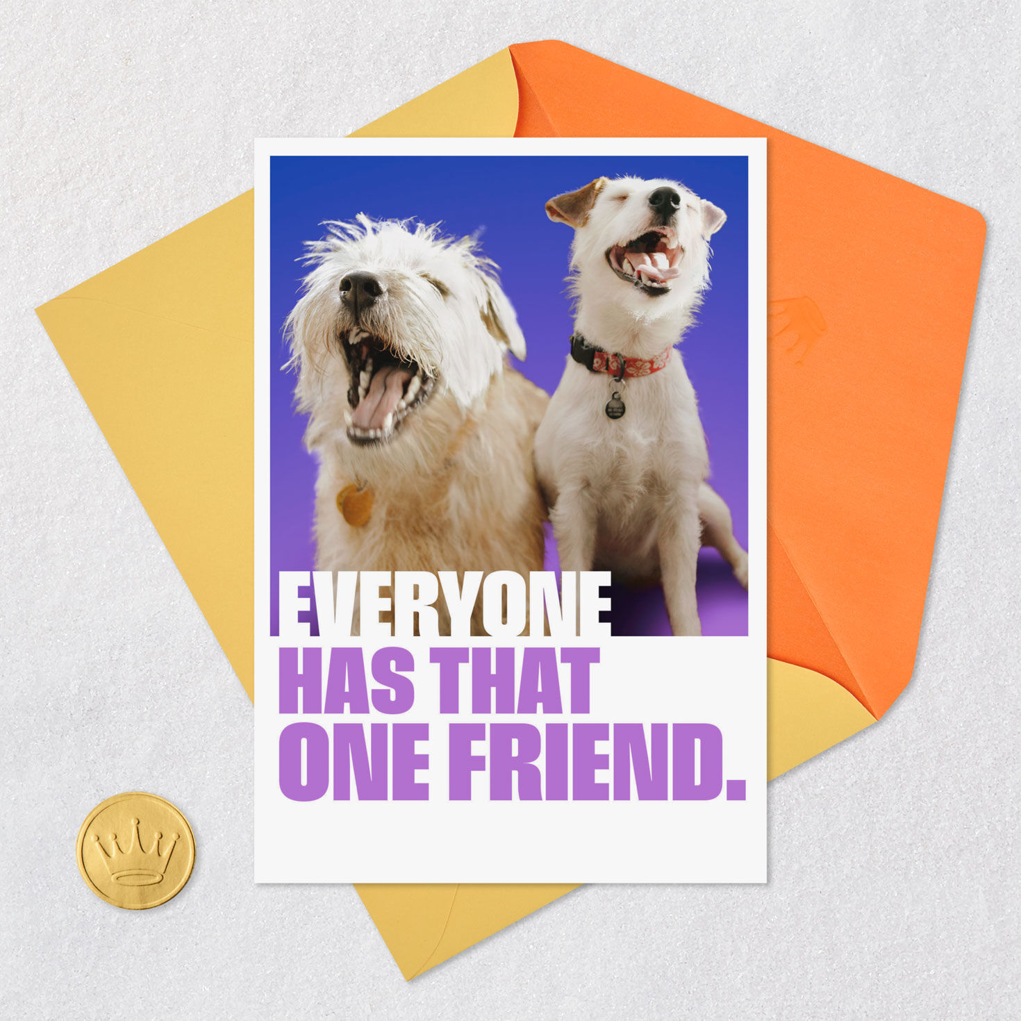 Goofy Dogs Funny Card for Friend Card Front with Envelope and Gold Seal image number 5
